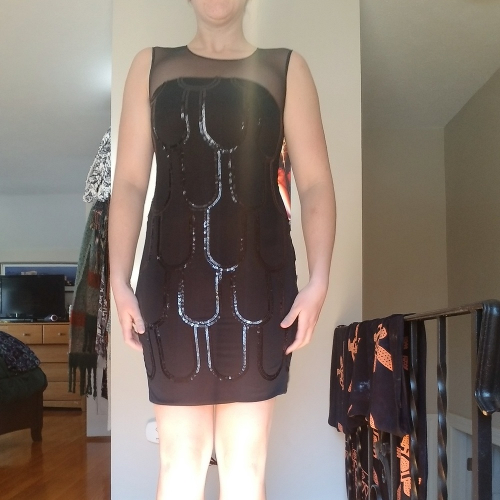Sparkly Black Sequin Dress